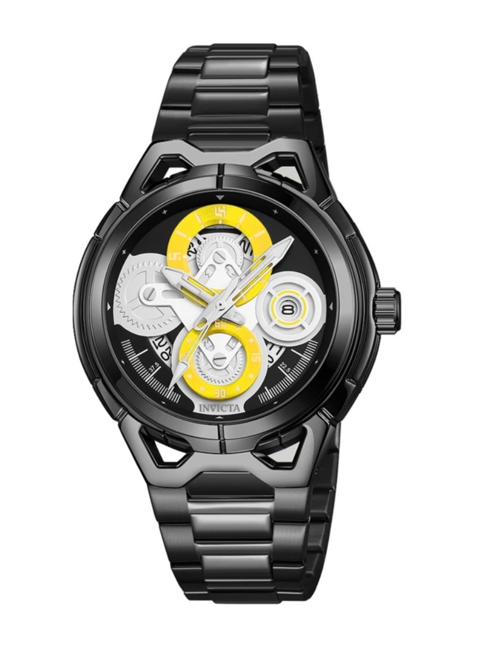 NWT Invicta S1 Rally Men's Watch 44mm, Black and Yellow Skeleton (79009)